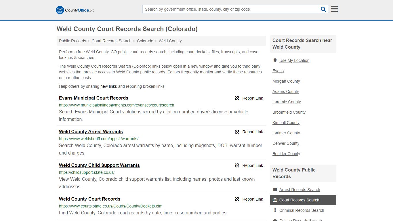 Weld County Court Records Search (Colorado) - County Office